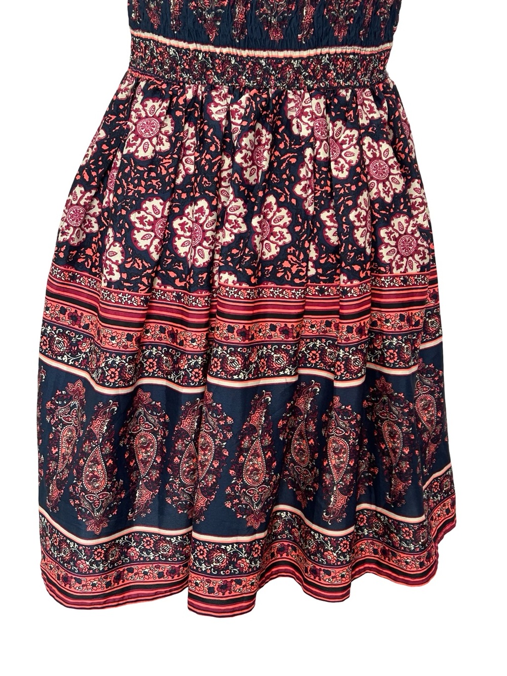 Band of Gypsies Floral Mini Dress Coastal Cowgirl Festival Boho Smocked Medium - Picture 7 of 8
